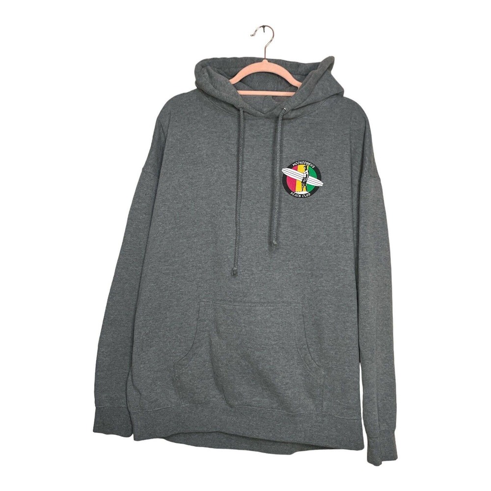 Moondoggies XL Mens Gray Long Sleeve Drawstring Hooded Pullover Sweatshirt